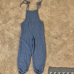 aerie striped overalls